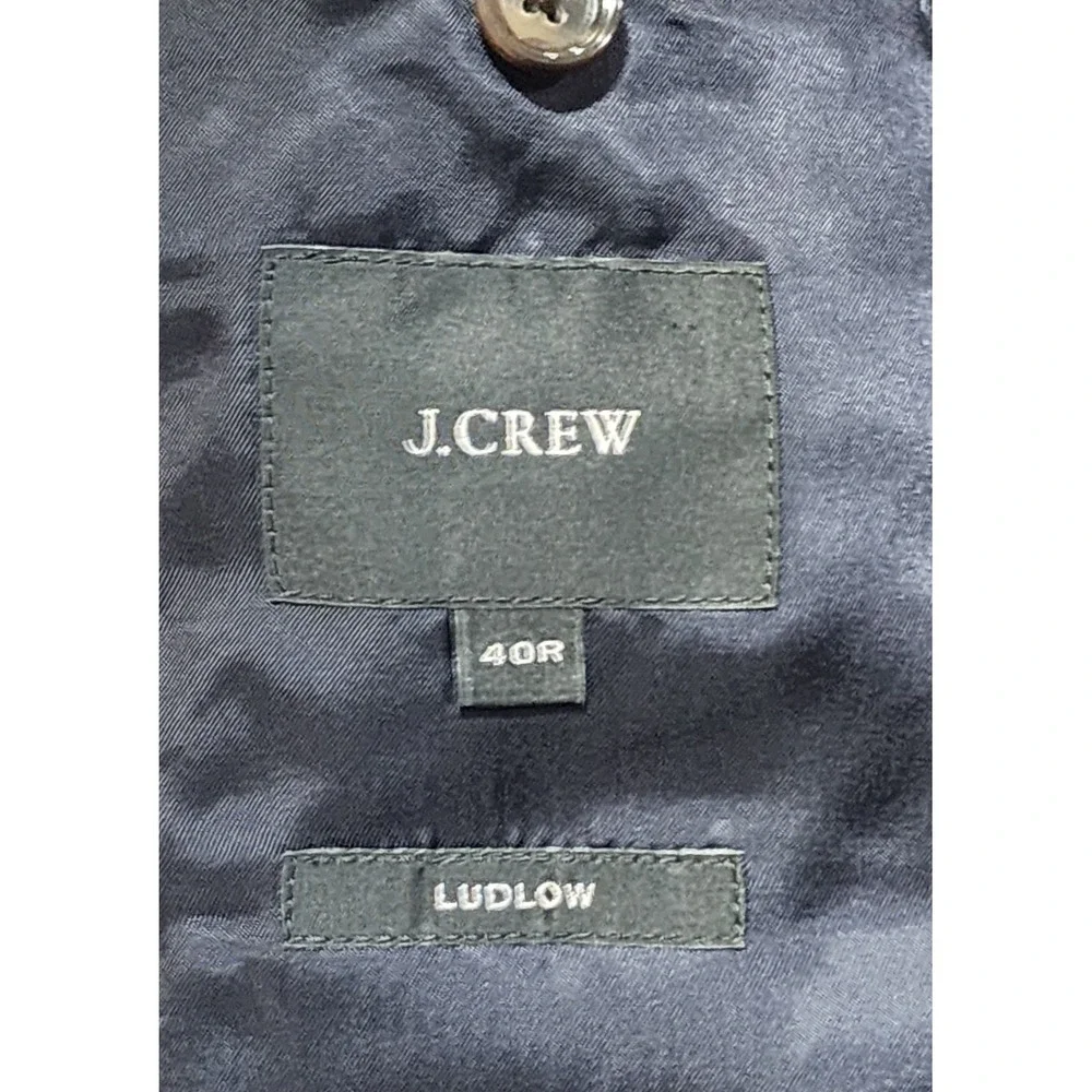 J. Crew Men's Ludlow Grey Windowpane 2 Button Sports Coat Size 40 Regular